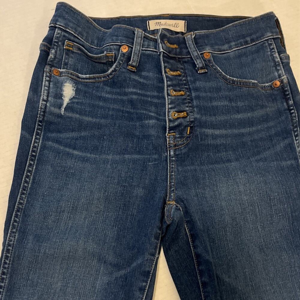 Madewell Jeans 10' High Rise Skinny Jean Size 26 Raw Frayed Hem button fly Women